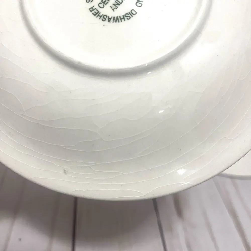 Vintage Rustic French Country Ceramica Andina Blue & White Saucer Plates 3